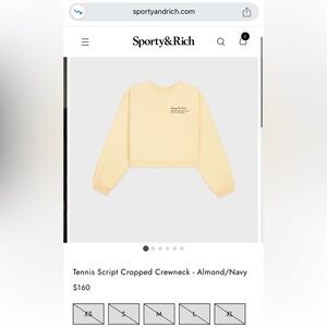 Sporty & Rich Almond Cropped Crewneck Sweater